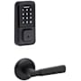Kwikset Perth Passage Lever Set and Halo Electronic Touchscreen Deadbolt Combo Pack with SmartKey Matte Black