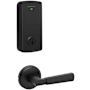 Kwikset Perth Passage Lever Set and Halo Electronic Touchscreen Deadbolt Combo Pack with SmartKey Matte Black