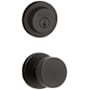 Kwikset Pismo Passage Knob Set and Single Cylinder Keyed Entry Deadbolt Combo with SmartKey from the Milan Collection Venetian Bronze