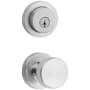 Kwikset Pismo Passage Knob Set and Single Cylinder Keyed Entry Deadbolt Combo with SmartKey from the Milan Collection Satin Chrome