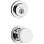 Kwikset Pismo Passage Knob Set and Single Cylinder Keyed Entry Deadbolt Combo with SmartKey from the Milan Collection Polished Chrome