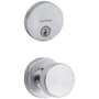 Kwikset Pismo Passage Knob Set and Single Cylinder Keyed Entry Deadbolt Combo with SmartKey from the Uptown Collection Satin Chrome