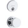 Kwikset Pismo Passage Knob Set and Single Cylinder Keyed Entry Deadbolt Combo with SmartKey from the Uptown Collection Polished Chrome