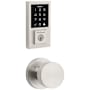 Kwikset Pismo Passage Knob Set and Electronic Keyless Entry Deadbolt Combo Pack with SmartKey from the SmartCode Deadbolts Touchscreen Collection Satin Nickel