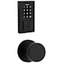 Kwikset Pismo Passage Knob Set and Electronic Keyless Entry Deadbolt Combo Pack with SmartKey from the SmartCode Deadbolts Touchscreen Collection Matte Black