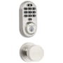 Kwikset Pismo Passage Knob and 938 Halo WiFi Enabled Deadbolt Combo Pack with SmartKey Satin Nickel