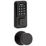 Kwikset Pismo Passage Knob and 939 Halo WiFi Enabled Deadbolt Combo Pack with SmartKey Matte Black