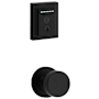 Kwikset Pismo Passage Knob and 959 Fingerprint Contemporary Halo WiFi Enabled Deadbolt Combo Pack with SmartKey Matte Black