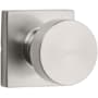 Kwikset Pismo Passage Door Knob Set with Square Rose Satin Nickel
