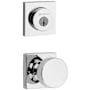 Kwikset Pismo Passage Knob Set and Single Cylinder Keyed Entry Deadbolt Combo with SmartKey from the Halifax Collection Polished Chrome