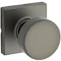 Kwikset Pismo Passage Door Knob Set with Square Rose Gun Metal
