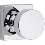 Kwikset Pismo Passage Door Knob Set with Square Rose Polished Chrome