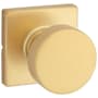 Kwikset Pismo Passage Door Knob Set with Square Rose Satin Brass