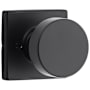 Kwikset Pismo Passage Door Knob Set with Square Rose Matte Black