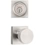 Kwikset Pismo Passage Knob Set and Single Cylinder Keyed Entry Deadbolt Combo with SmartKey from the Signature Series Satin Nickel