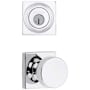 Kwikset Pismo Passage Knob Set and Single Cylinder Keyed Entry Deadbolt Combo with SmartKey from the Signature Series Polished Chrome
