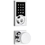 Kwikset Pismo Passage Knob and 916 Contemporary Touchscreen Deadbolt Combo Pack with SmartKey and Z-Wave Technology Polished Chrome