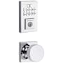 Kwikset Pismo Passage Knob Set and Electronic Keyless Entry Deadbolt Combo Pack with SmartKey from the SmartCode Deadbolts Touchpad Collection Polished Chrome