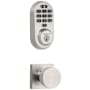 Kwikset Pismo Passage Knob Set and Electronic Keyless Entry Deadbolt Combo Pack with SmartKey from the Halo Collection Satin Nickel