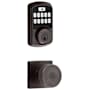 Kwikset Pismo Passage Knob and 942 Aura Keypad Deadbolt Combo Pack with SmartKey and Bluetooth Technology Venetian Bronze