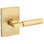Kwikset Prava Passage Door Lever Set with Knurled Handle and Rectangle Rose Satin Brass
