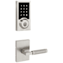 Kwikset Prava Passage Lever Set and SmartCode Electronic Touchscreen Deadbolt Combo Pack with SmartKey Satin Nickel