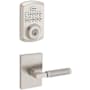 Kwikset Prava Passage Lever Set and Powerbolt Electronic Keypad Deadbolt Combo Pack with SmartKey Satin Nickel