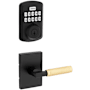 Kwikset Prava Passage Lever Set and Powerbolt Electronic Keypad Deadbolt Combo Pack with SmartKey Matte Black / Satin Brass