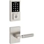 Kwikset Prava Passage Lever Set and SmartCode Electronic Touchscreen Deadbolt Combo Pack with SmartKey Satin Nickel
