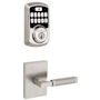 Kwikset Prava Passage Lever Set and Aura Electronic Keypad Deadbolt Combo Pack with SmartKey Satin Nickel