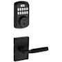 Kwikset Prava Passage Lever Set and Aura Electronic Keypad Deadbolt Combo Pack with SmartKey Matte Black