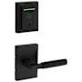Kwikset Prava Passage Lever Set and Halo Electronic Fingerprint Deadbolt Combo Pack with SmartKey Matte Black