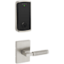 Kwikset Prava Passage Lever Set and Halo Electronic Touchscreen Deadbolt Combo Pack with SmartKey Satin Nickel