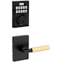 Kwikset Prava Passage Lever Set and SmartCode Electronic Keypad Deadbolt Combo Pack with SmartKey Matte Black / Satin Brass