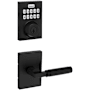 Kwikset Prava Passage Lever Set and SmartCode Electronic Keypad Deadbolt Combo Pack with SmartKey Matte Black