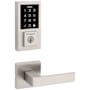 Kwikset Singapore Passage Lever Set and Electronic Keyless Entry Deadbolt Combo Pack with SmartKey from the SmartCode Deadbolts Touchscreen Collection Satin Nickel