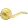 Kwikset Sedona Passage Door Lever Set with Round Rose Satin Brass
