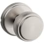 Kwikset Sora Passage Door Knob Set with Round Rose Satin Nickel