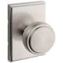 Kwikset Sora Passage Door Knob Set with Rectangle Rose Satin Nickel