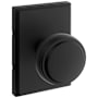 Kwikset Sora Passage Door Knob Set with Rectangle Rose Matte Black