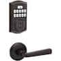 Kwikset Trafford Passage Lever Set and SmartCode Electronic Keypad Deadbolt Combo Pack with SmartKey Venetian Bronze