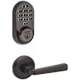 Kwikset Trafford Passage Lever Set and Halo Electronic Keypad Deadbolt Combo Pack with SmartKey Venetian Bronze