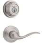 Kwikset Tustin Passage Lever Set and Single Cylinder Keyed Entry Deadbolt Combo with SmartKey from the Contemporary Collection Satin Nickel