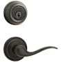 Kwikset Tustin Passage Lever Set and Single Cylinder Keyed Entry Deadbolt Combo with SmartKey from the 780 Series Venetian Bronze