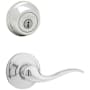 Kwikset Tustin Passage Lever Set and Single Cylinder Keyed Entry Deadbolt Combo with SmartKey from the 780 Series Polished Chrome