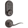 Kwikset Tustin Passage Lever and 938 Halo WiFi Enabled Deadbolt Combo Pack with SmartKey Venetian Bronze