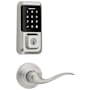 Kwikset Tustin Passage Lever and 939 Halo WiFi Enabled Deadbolt Combo Pack with SmartKey Satin Nickel