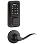 Kwikset Tustin Passage Lever and 939 Halo WiFi Enabled Deadbolt Combo Pack with SmartKey Matte Black