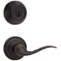Kwikset Tustin Passage Lever Set and Single Cylinder Keyed Entry Deadbolt Combo with SmartKey from the 980 Series Venetian Bronze