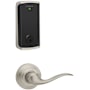 Kwikset Tustin Passage Lever Set and Halo Electronic Touchscreen Deadbolt Combo Pack with SmartKey Satin Nickel